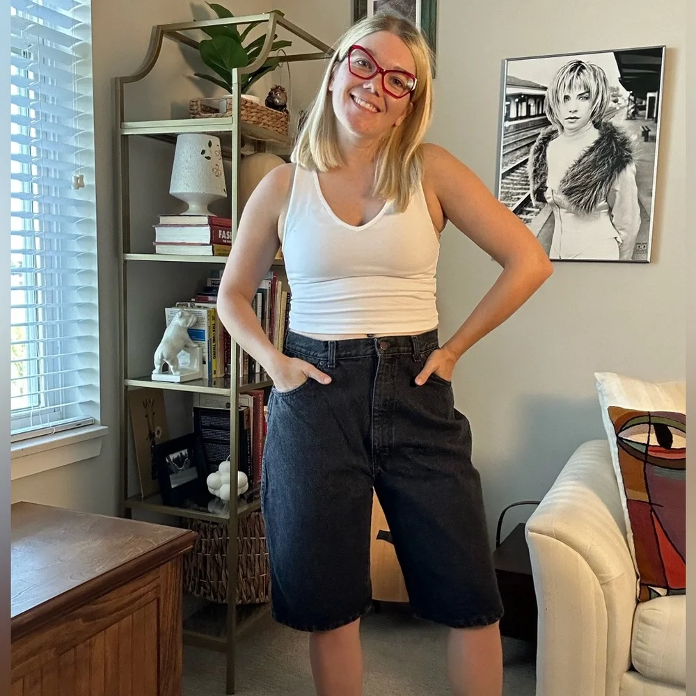 Vintage 90’s Black Denim Shorts